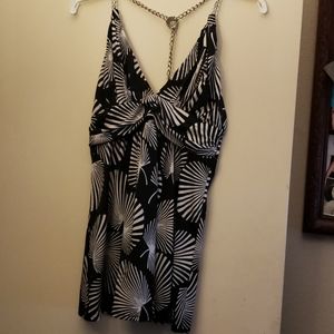 Retro- 70s-80's halter  look Chain v neck halter tank top, new